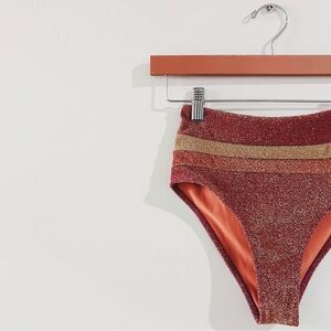 elysiian swim | pixie bikini bottom in bronze shimmer ↷